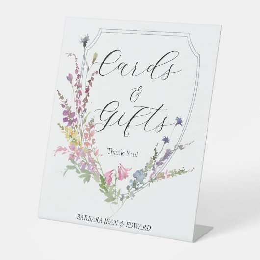 Periwinkle Wildflower Kaarten en geschenken Reclamebord Met Voetstuk (Voorkant)