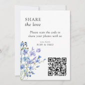 Periwinkle Wildflower QR Code Foto delen Kaart (Voorkant)