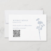 Periwinkle Wildflower QR Code Weddenschap RSVP (Voorkant)
