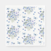 Periwinkle Wildflower Vlinders Bloemen Bruiloft Servet (Voorkant)