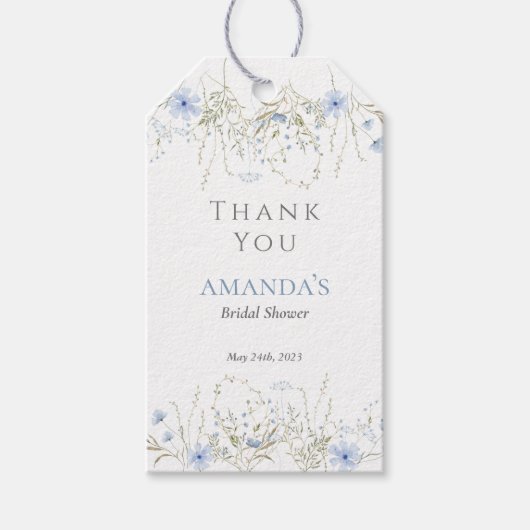 Periwinkle Wildflower Vrijgezellenfeest Favor Cade Cadeaulabel (Voorkant)