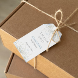 Periwinkle Wildflower Vrijgezellenfeest Favor Cade Cadeaulabel