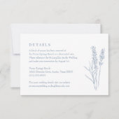 Periwinkle Wildflower Wedding Details Enclosure RSVP Kaartje (Voorkant)