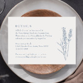 Periwinkle Wildflower Wedding Details Enclosure RSVP Kaartje