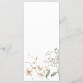 Periwinkle Wildflower Wedding Flat Menu (Achterkant)