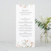 Periwinkle Wildflower Wedding Flat Menu (Staand voorkant)