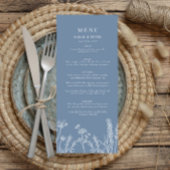 Periwinkle Wildflower Wedding Flat Menu