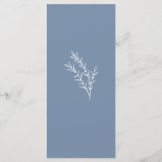 Periwinkle Wildflower Wedding Flat Menu (Achterkant)