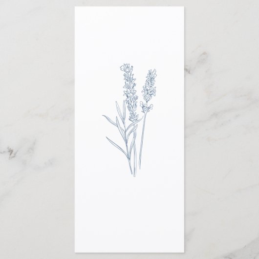 Periwinkle Wildflower Wedding Flat Menu (Achterkant)