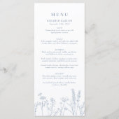 Periwinkle Wildflower Wedding Flat Menu (Voorkant)