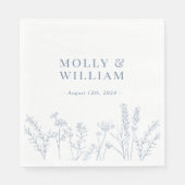 Periwinkle Wildflower Wedding Napkins Servet (Voorkant)