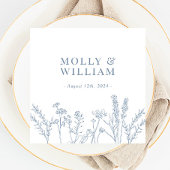 Periwinkle Wildflower Wedding Napkins Servet