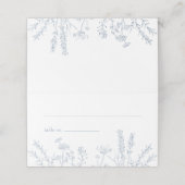 Periwinkle Wildflower Wedding vouwkaart Plaatskaartje (Buitenkant ongevouwen)