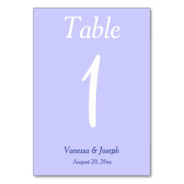 Periwinkle Witte Trouwtafel No. Kaarten