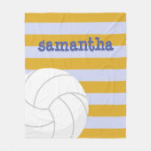 Periwinkle & Yellow Giant Volleyball Striped Fleece Deken (Voorkant)
