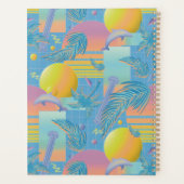 Periwinkle Zomer Vaporwave Zonsondergang en Palmbo Planner (Achterkant)
