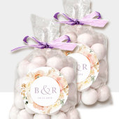 Perk Blush met lavender Wedding Envelope / Favor Ronde Sticker