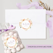Perk Blush met lavender Wedding Envelope / Favor Ronde Sticker