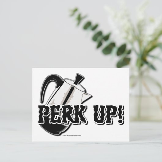 Perk omhoog! briefkaart (Staand voorkant)