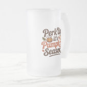Perk up pumpkin coffee quote seasonal cozy matglas bierpul (Voorkant rechts)
