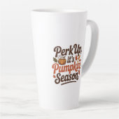 Perk up pumpkin spice coffee quote seasonal cozy latte mok (Rechterhoek)