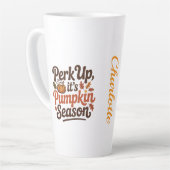 Perk up pumpkin spice coffee quote seasonal cozy latte mok (Linkerhoek)