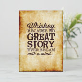 Perkament 13x18 cm tafelkaart Whiskey Omdat Kaart (Staand voorkant)