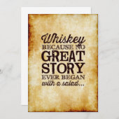 Perkament 13x18 cm tafelkaart Whiskey Omdat Kaart (Voorkant / Achterkant)