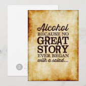 Perkament 5x7 Tafelbord Alcohol Omdat Kaart (Voorkant / Achterkant)