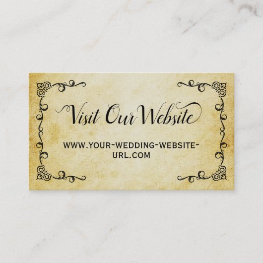  perkament Bezoek onze trouwwebsite Informatiekaartje (Voorkant)