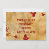 Perkament, Bloed Splatter Halloween Uitnodigingen (Achterkant)