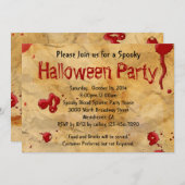 Perkament, Bloed Splatter Halloween Uitnodigingen (Voorkant / Achterkant)