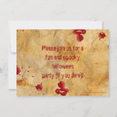 Perkament, Bloed Splatter Halloween Uitnodigingen (Achterkant)