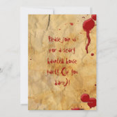 Perkament Bloed Splatter Haunted House Kaart (Achterkant)