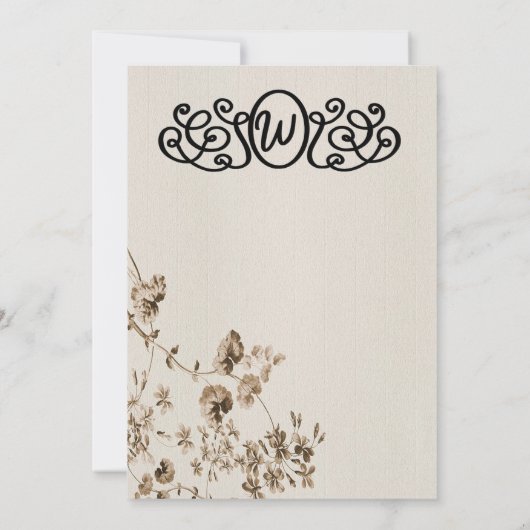 perkament bloemenuitnodiging kaart (Achterkant)