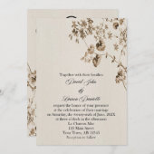  perkament bloemenuitnodiging kaart (Voorkant / Achterkant)