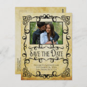  Perkament  Bruiloft Save the Date Briefkaart (Voorkant / Achterkant)