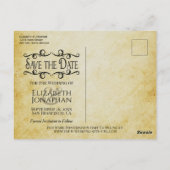 Perkament  Bruiloft Save the Date Briefkaart (Achterkant)