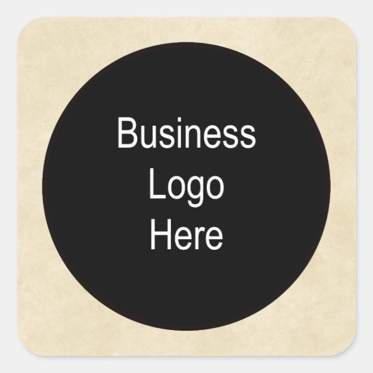 Perkament Business Logo Thin Black Stroke Vierkante Sticker (Voorkant)