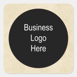 Perkament Business Logo Thin Black Stroke Vierkante Sticker
