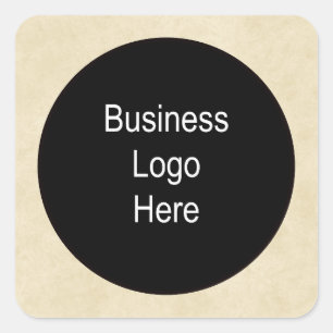 Perkament Business Logo Thin Black Stroke Vierkante Sticker