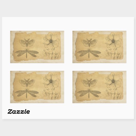  perkament collage scrapbook rechthoekige sticker (Vel)