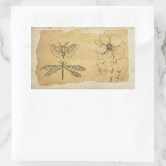  perkament collage scrapbook rechthoekige sticker (Tas)