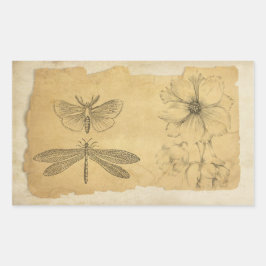  perkament collage scrapbook rechthoekige sticker