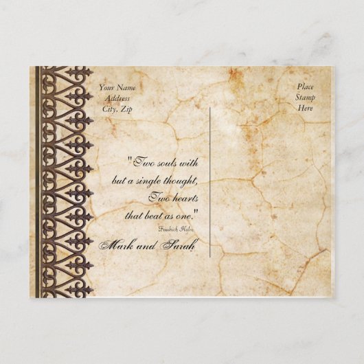 perkament Collectie Sla de datum op Aankondigingskaart (Achterkant)