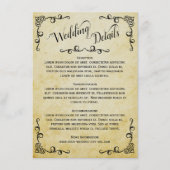  perkament Elegante bruiloft Details Informatiekaartje (Voorkant)
