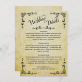  perkament Elegante bruiloft Details Informatiekaartje (Voorkant / Achterkant)