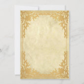 Perkament Faux Gold Elegant Bruiloft Kaart (Achterkant)