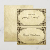 perkament Gedrukte Naam Trouwplaats Kaart (Voorkant / Achterkant)
