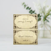 perkament Gedrukte Naam Trouwplaats Kaart (Staand voorkant)